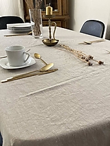 Úžitkový textil - Ľanový Obrus na stôl /sand/ - 16016502_