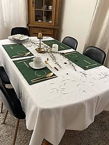 Úžitkový textil - Ľanový Obrus na stôl / WHITE/ - 16016341_
