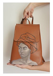 Batohy - Ručne maľovaný ruksak "Woman" - 16015949_