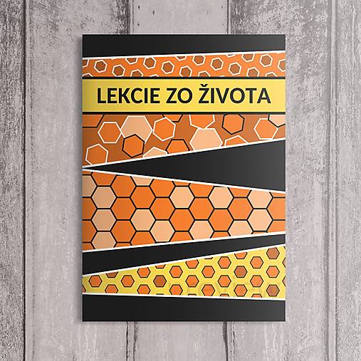 Papiernictvo - Zápisník na poznatky zo života (geometria) black contrast (plásty) - 16016942_