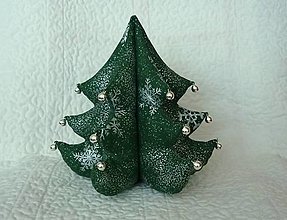 Dekorácie - Vianočný stromček (strieborný 2) - 16020308_
