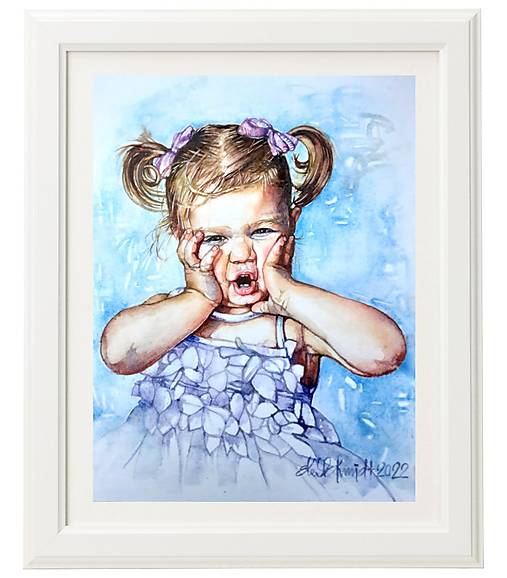 Akvarelový obraz na želanie - detský portrét