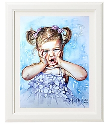 Obrazy - Akvarelový obraz na želanie - detský portrét - 16020109_
