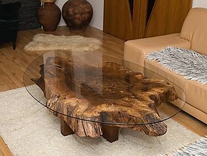 Nábytok - atipický drevený orechový stôl - 16019154_