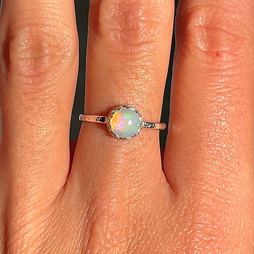 Welo Ethiopian Opal Filigree AG925 Silver Ring  / Strieborný prsteň s opálom E001