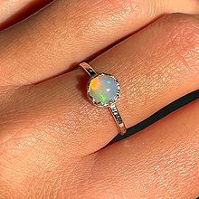 Prstene - Welo Ethiopian Opal Filigree AG925 Silver Ring  / Strieborný prsteň s opálom E001 - 16022499_