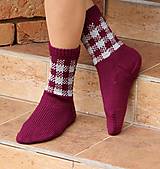 Ponožky, pančuchy, obuv - Nórske merino kárované ponožky - 16021935_