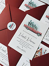 Papiernictvo - Vianočný personalizovaný pozdrav autíčko - 16021294_