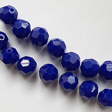 Korálky - Sklenené brúsené korálky 10mm-1ks (modrá tmavá) - 16024313_