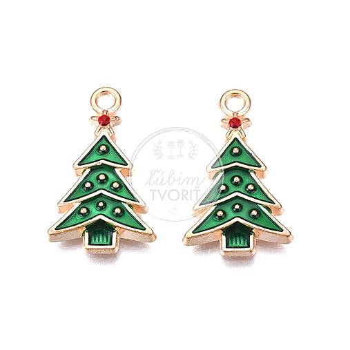  - (6549) Vianočný stromček, 14 x 22 mm - 1 ks - 16024196_