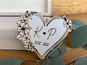 Darčeky pre svadobčanov - Svadobné magnety srdiečka - 16021260_