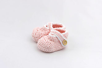 Detské topánky - Ružovo-biele papučky BAVLNA - 16022165_