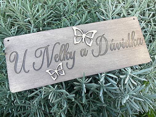 Tabuľky - Tabuľka na záhradný domček - vlastný text (40x15) - 16021339_