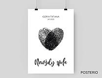 Grafika - Navždy spolu, odtlačky prstov - personalizovaný plagát - 16020777_