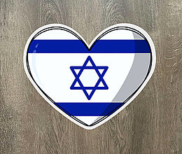 Papiernictvo - Samolepka - srdce Izrael / samolepka na auto - 16023916_
