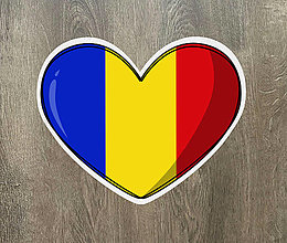 Papiernictvo - Samolepka - srdce Rumunsko / samolepka na auto - 16023940_