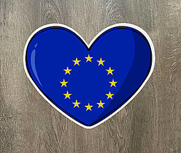 Papiernictvo - Samolepka - srdce Evropská unie / samolepka na auto - 16023964_