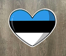 Papiernictvo - Samolepka - srdce Estonsko / samolepka na auto - 16023973_
