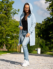 Mikiny - Mikinový kabátek Vanda světle modrý melanž - 16021856_