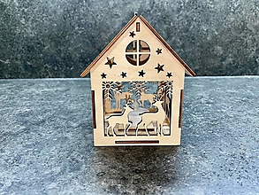 Dekorácie - Veľký drevený domček so svetielkom (Jelenčeky) - 16024984_