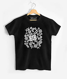Pánske oblečenie - Pánske čierne tričko Rozsypané Čičmany - 16025384_