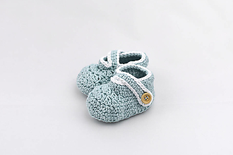 Detské topánky - Modro-biele papučky BAVLNA - 16026105_