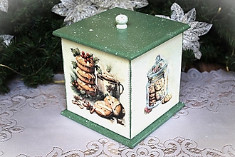 Nádoby - Vianočná krabička na keksíky - 16027775_