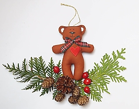 Dekorácie - Ozdoby na vianočný stromček - medvedík - 16025316_