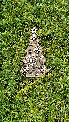 Dekorácie - Ozdoba s LED osvetlením - Snehové vločky (Vianočný stromček) - 16026008_