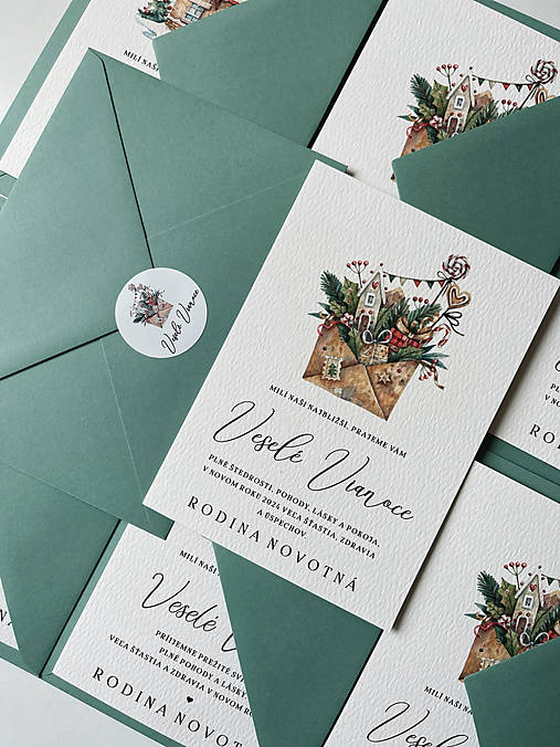 Papiernictvo - Vianočný personalizovaný pozdrav obálka - 16028482_