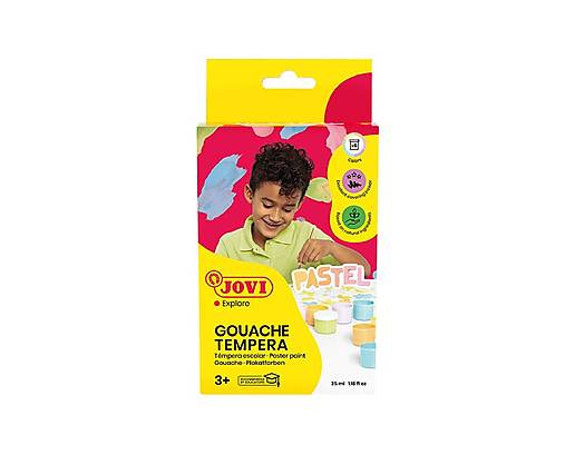 JOVI PASTEL temperové farby, 6x35 ml + štetec