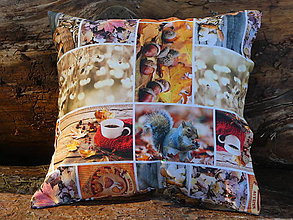 Úžitkový textil - Vankúš Jesenný patchwork - 16030435_