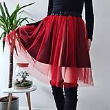 Sukne - Tylová sukňa Dahlia (S - červená) - 16030051_