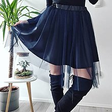 Sukne - Tylová sukňa Dahlia (M - modrá) - 16030053_