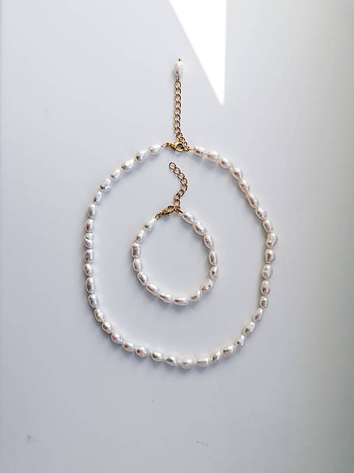 Sonata - sada šperkov z bielych barokových perál