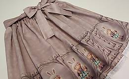 Dievčenská sukňa-polkruhová (Tilda na svetlej hnedej/42/2×25cm)