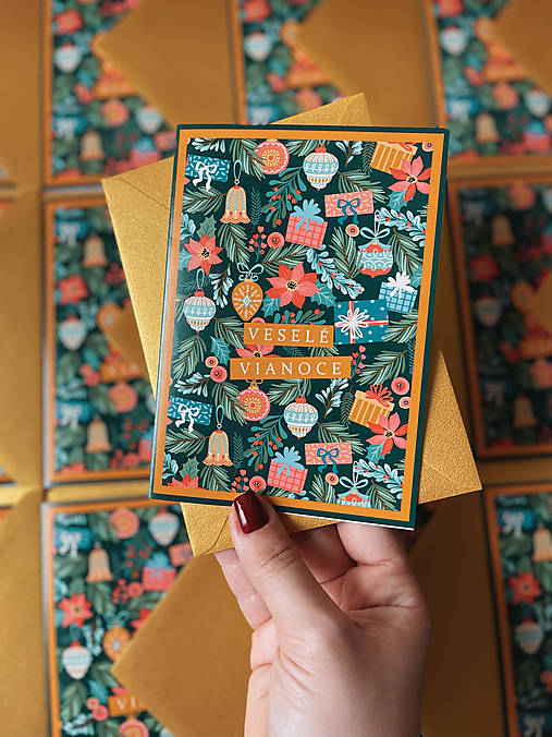 Papiernictvo - Vianočná pohľadnica darčeky - 16032260_
