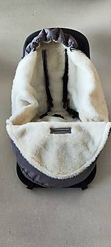 Detský textil - Fusak do kočíka zo 100% ovčej vlny MERINO top super wash a softshell šedý - 16034575_
