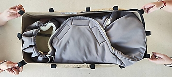 Detský textil - Fusak do kočíka zo 100% ovčej vlny MERINO top super wash a softshell šedý - 16034576_