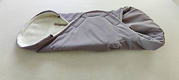 Detský textil - Fusak do kočíka zo 100% ovčej vlny MERINO top super wash a softshell šedý - 16034582_