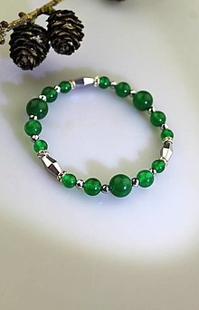 Náramky - smaragdový jadeit náramok - 16034709_