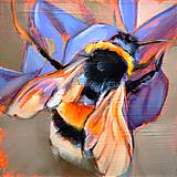 Obrazy - Tlač na plátne - Expresívna olejomaľba Včela - 16033389_