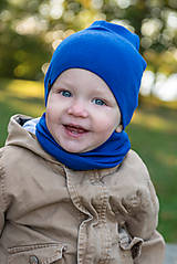 Detské čiapky - 100% merino čiapka Paríž modrá - 16032280_