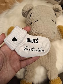 Detské topánky - Oznamovacie detské ponožky pre bábätko  (BUDEŠ sestrička) - 16031930_