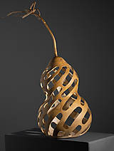 Gourd #G15 | Kalabasa, prírodná drevená lampa a dekorácia