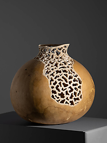 Svietidlá a sviečky - Gourd #G14 | Kalabasa, prírodná drevená lampa a dekorácia - 16032874_