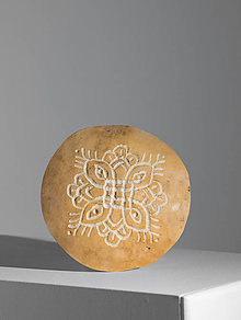 Dekorácie - Gourd #GΘ | Kalabasa, prírodná drevená dekorácia (Priemer: 10 cm - Hnedá) - 16033785_