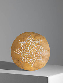 Dekorácie - Gourd #GΘ | Kalabasa, prírodná drevená dekorácia (Priemer: 10 cm - Hnedá) - 16033787_