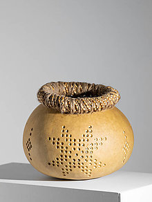 Svietidlá a sviečky - Gourd #G19 | Kalabasa, prírodná drevená lampa a dekorácia - 16034197_