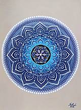 Obrazy - Ručne maľovaná bodkovaná mandala - Mandala šťastia - 16032208_